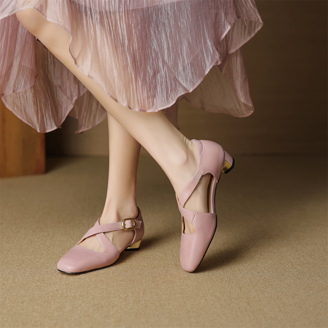 Malena | Block Heel T Strap Mary Jane Shoes