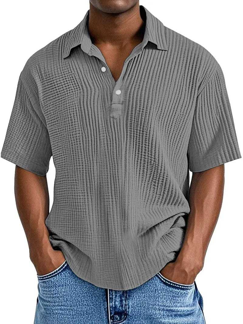 Hauser | Textured Short Sleeve Polo Shirt
