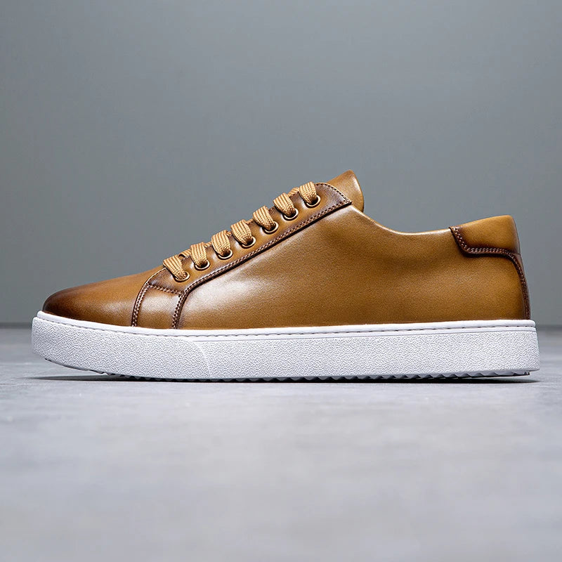 Leonell | Leather Lace-Up Low-Top Trainers