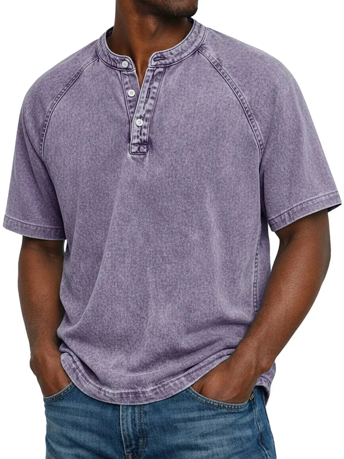 Misael | Short Sleeve Henley Neck T Shirt