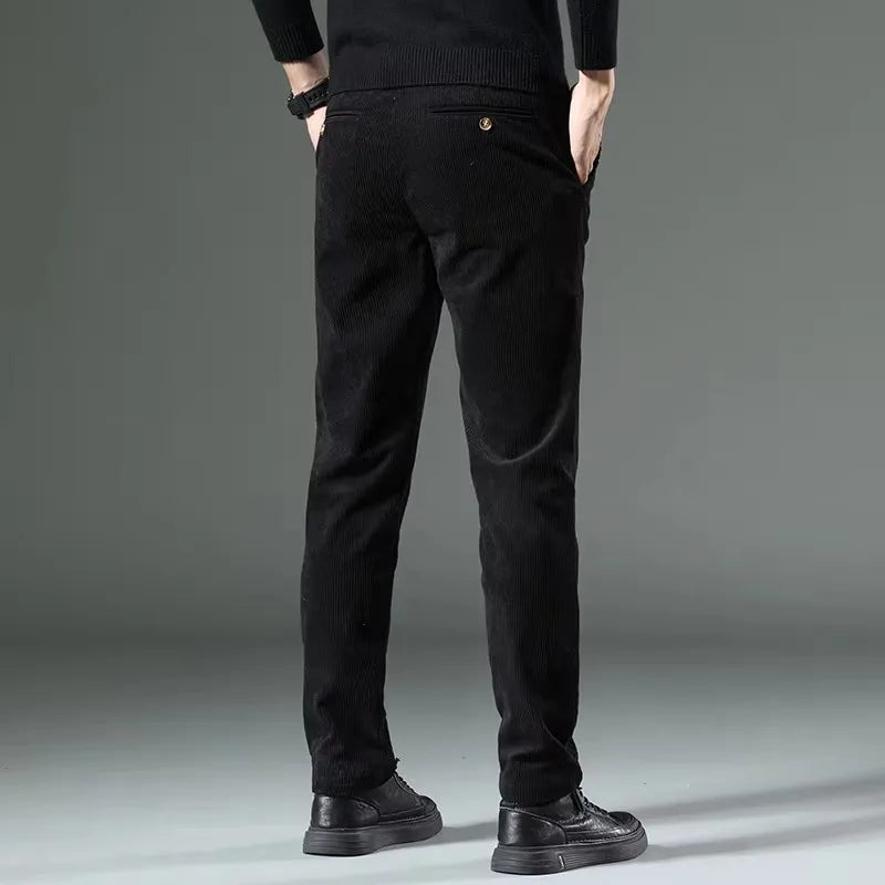 Damian | Slim Fit Trousers with Ribbed Texture