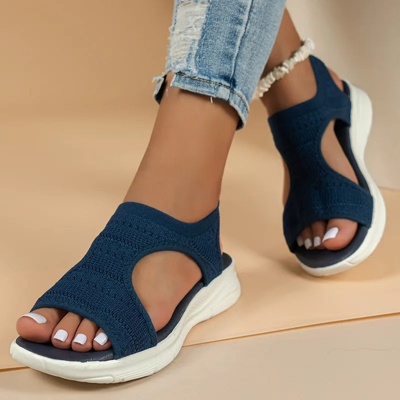Vicenta | Open Toe Knitted Appearance Slip On Sandals