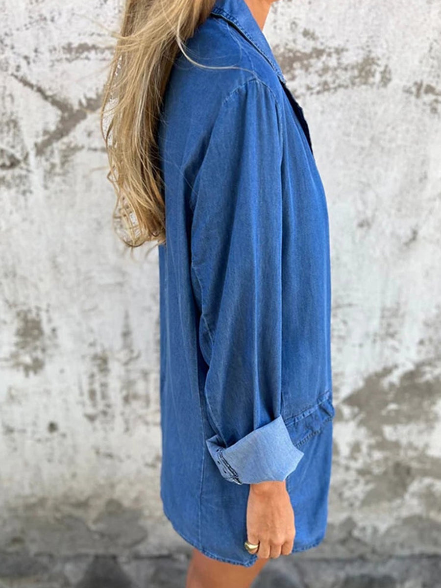 Romilda | Oversized Denim Style Long Sleeve Jacket