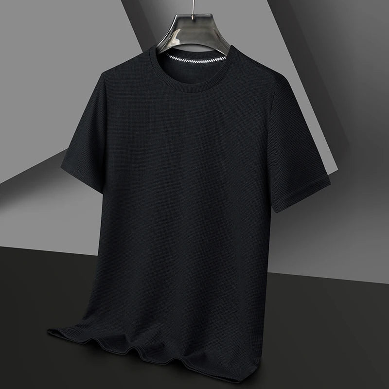 Michalis | Crew Neck Textured Short Sleeve T-Shirt