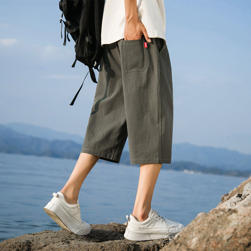 Nelson | Loose Fit Drawstring Cropped Trousers