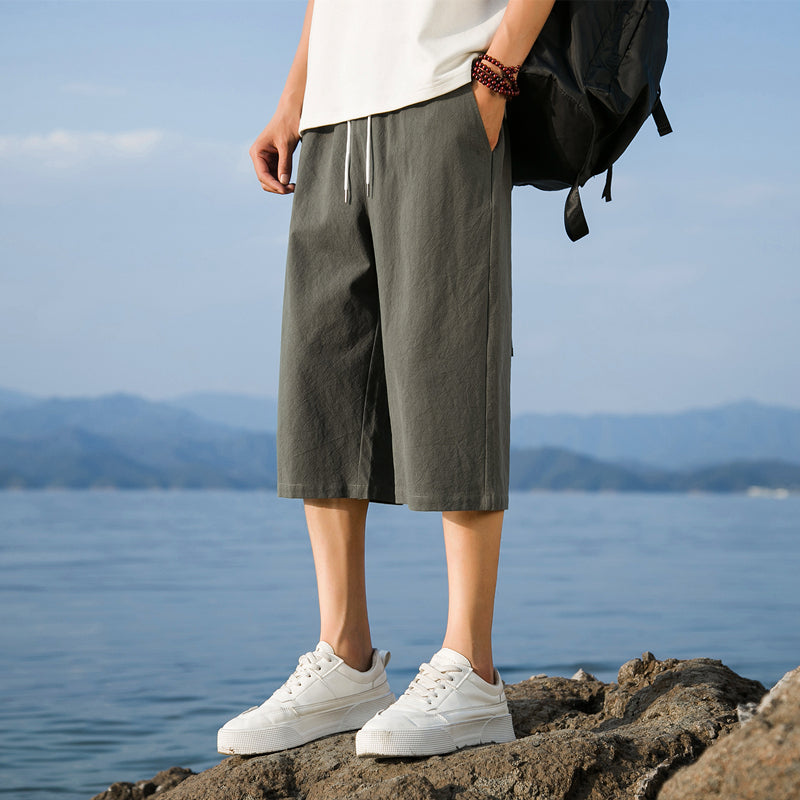 Nelson | Loose Fit Drawstring Cropped Trousers