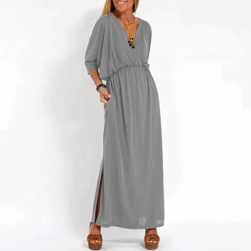 Vesna | V Neck Maxi Dress Elastic Waist