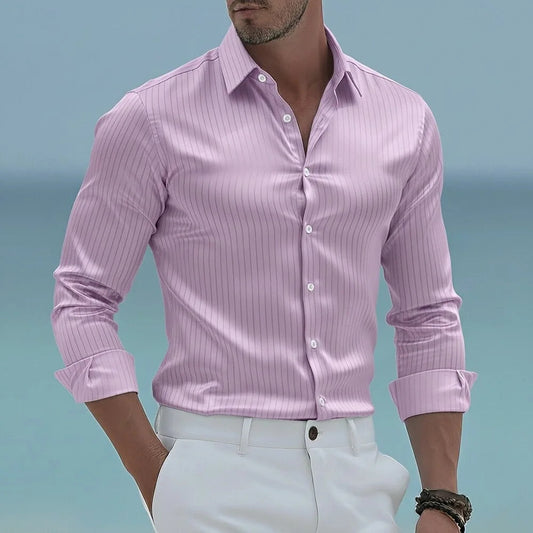 Kausan | Striped Long Sleeve Button Shirt