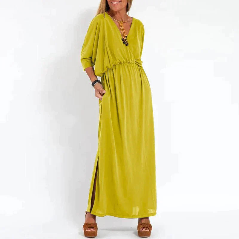 Vesna | V Neck Maxi Dress Elastic Waist