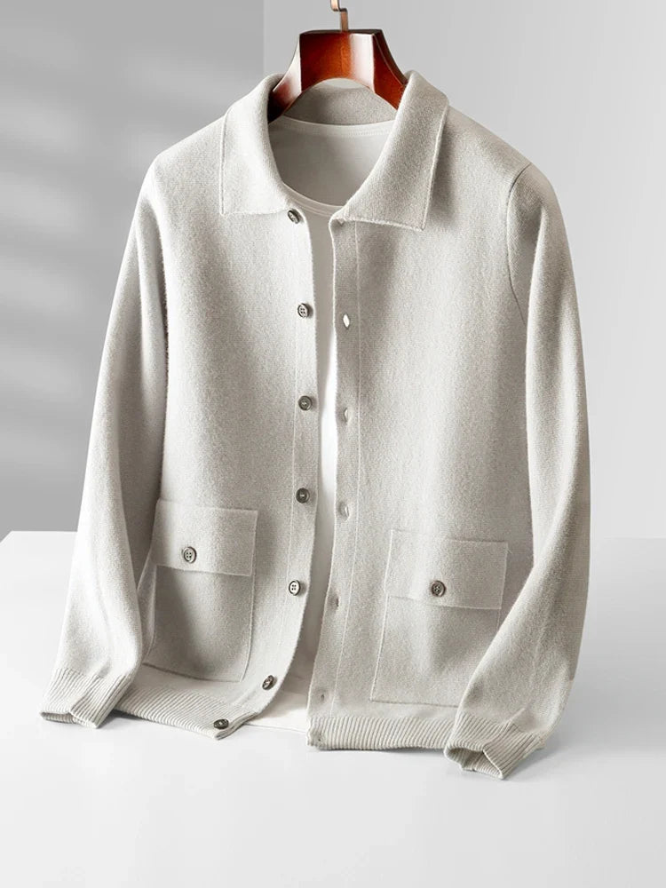 Suphon | Knitted Cardigan with Point Collar and Pockets