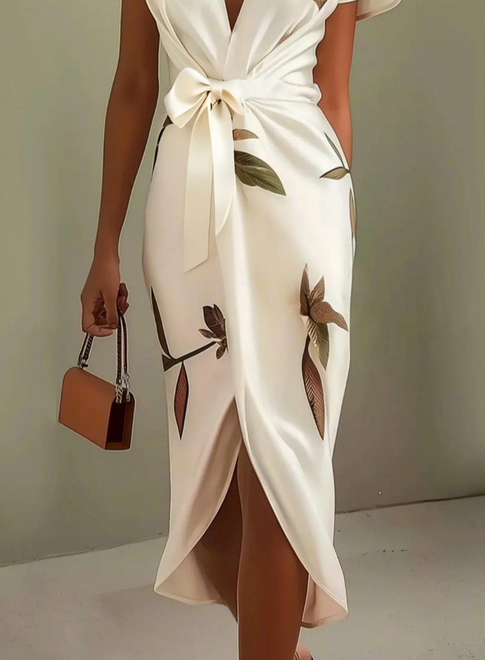 Beverly | Floral Wrap Front Midi Dress