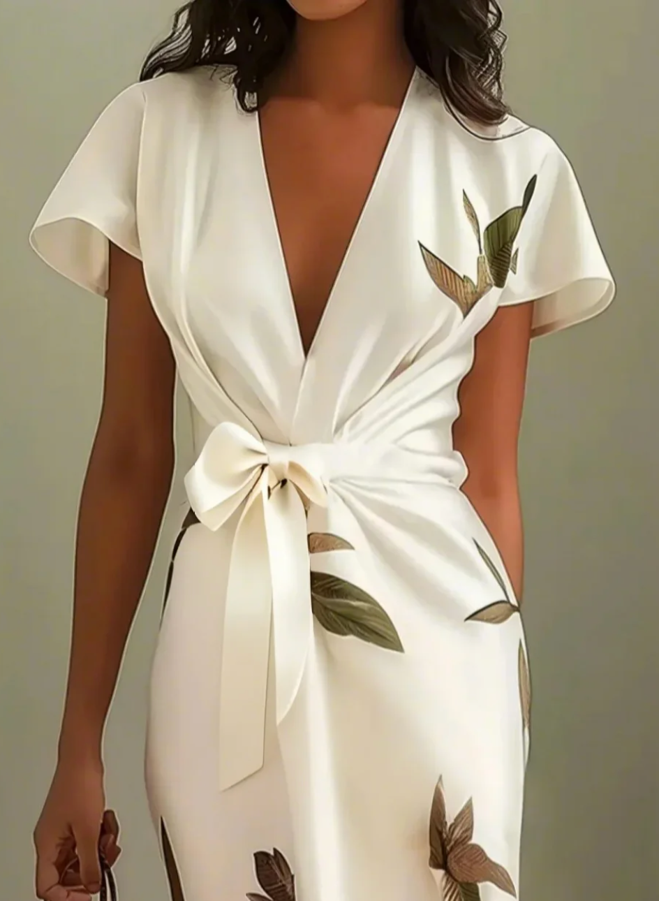 Beverly | Floral Wrap Front Midi Dress