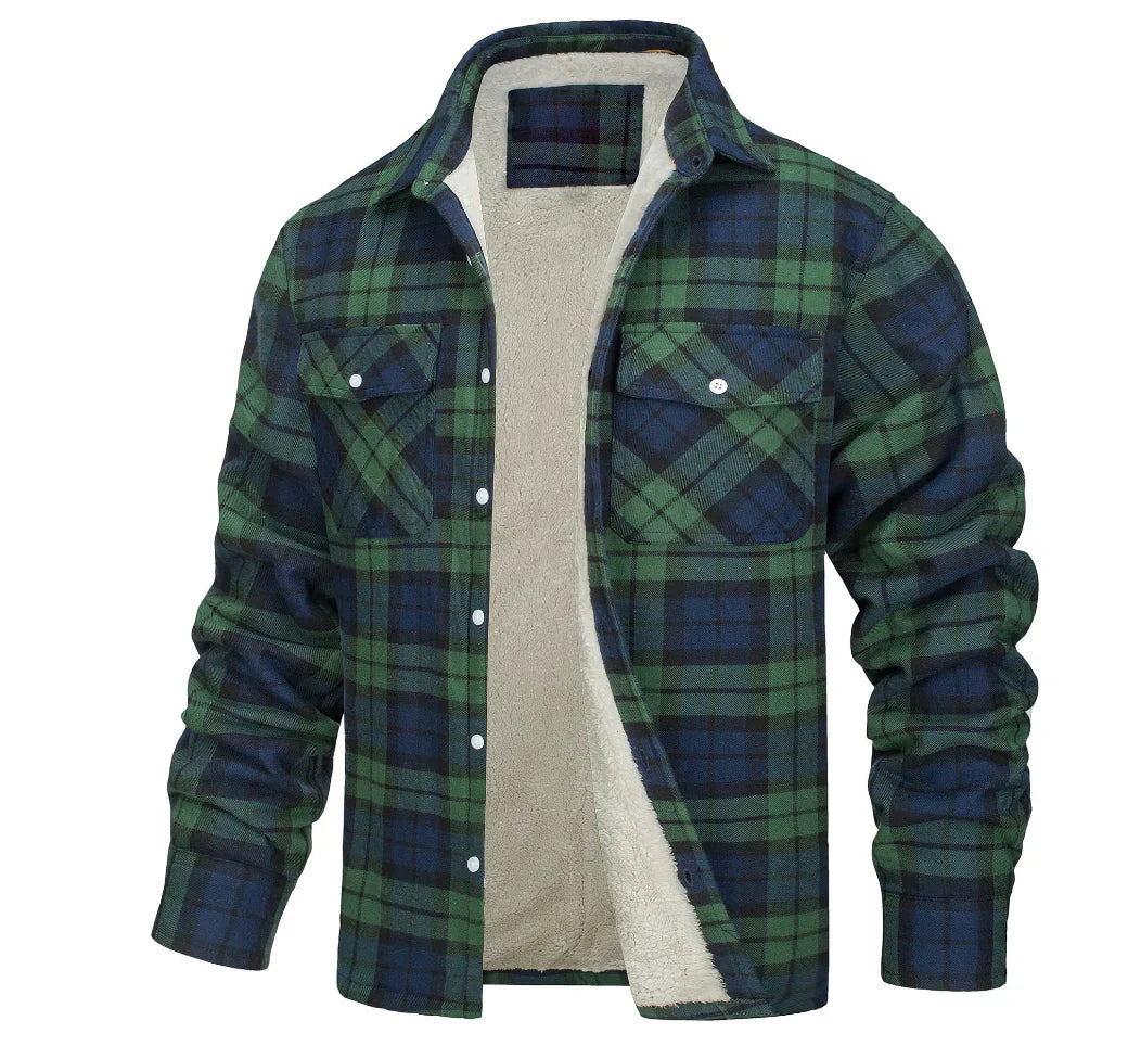 Malmo | Checked Fleece-Lined Button Shirt Jacket