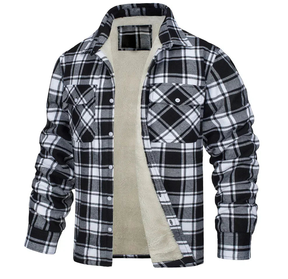 Malmo | Checked Fleece-Lined Button Shirt Jacket