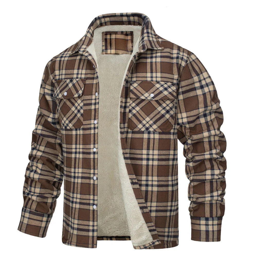 Malmo | Checked Fleece-Lined Button Shirt Jacket