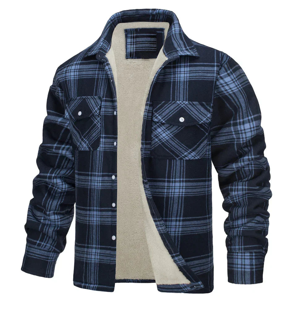 Malmo | Checked Fleece-Lined Button Shirt Jacket