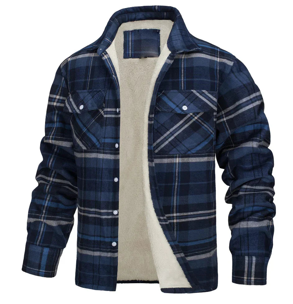 Malmo | Checked Fleece-Lined Button Shirt Jacket