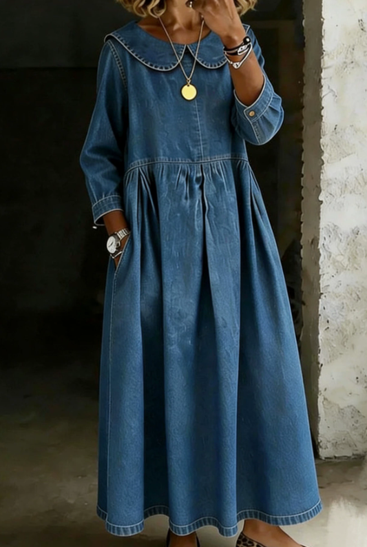 Dasol | Long Sleeve Denim Midi Dress