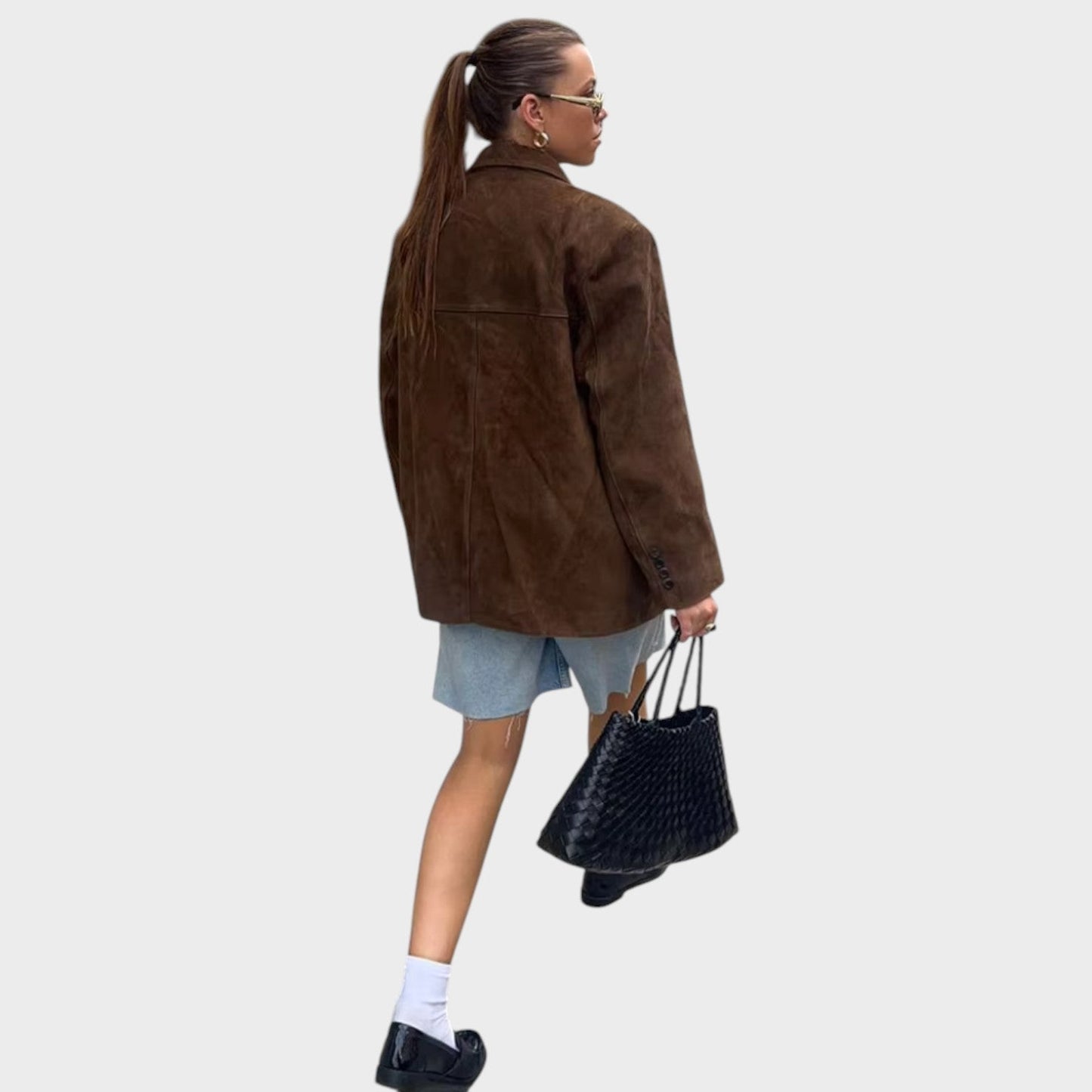 Eline | Suede-Style Jacket with Tailored Longline Fit