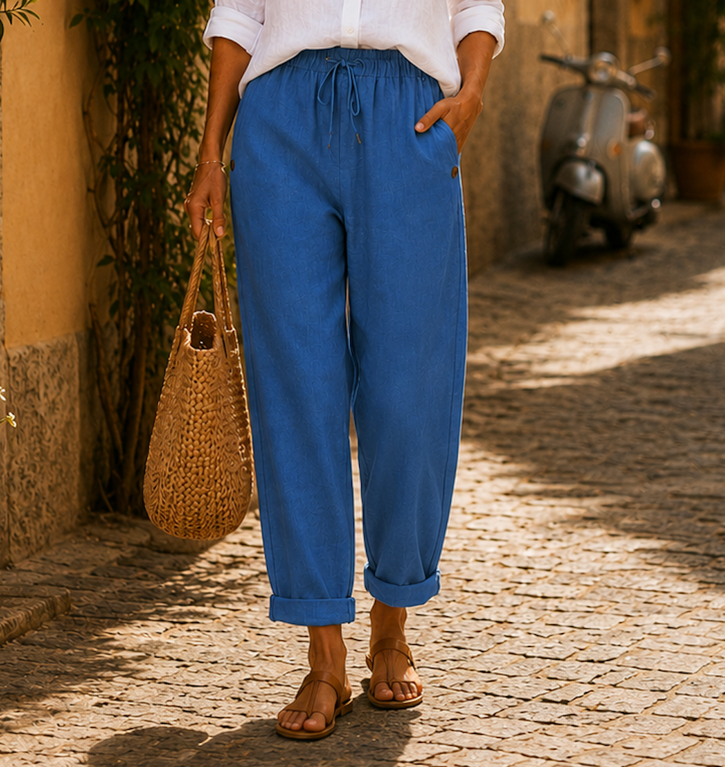 Pillina | Trousers With Drawstring Waist And Rolled Cuffs