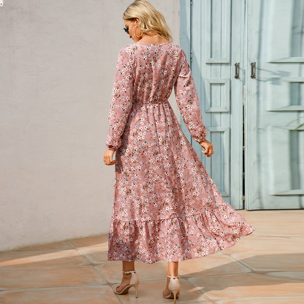 Trisha | Floral Print Maxi Dress Long Sleeves