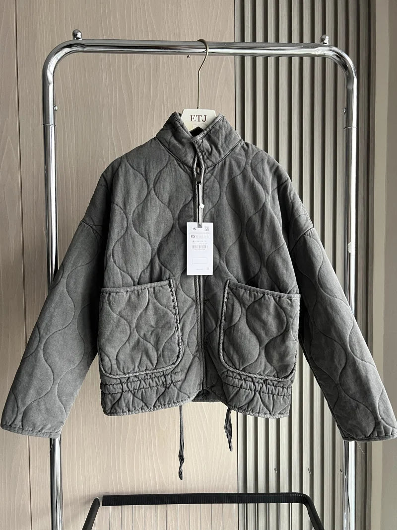 Pascale | Quilted Zip-Up Stand Collar Jacket
