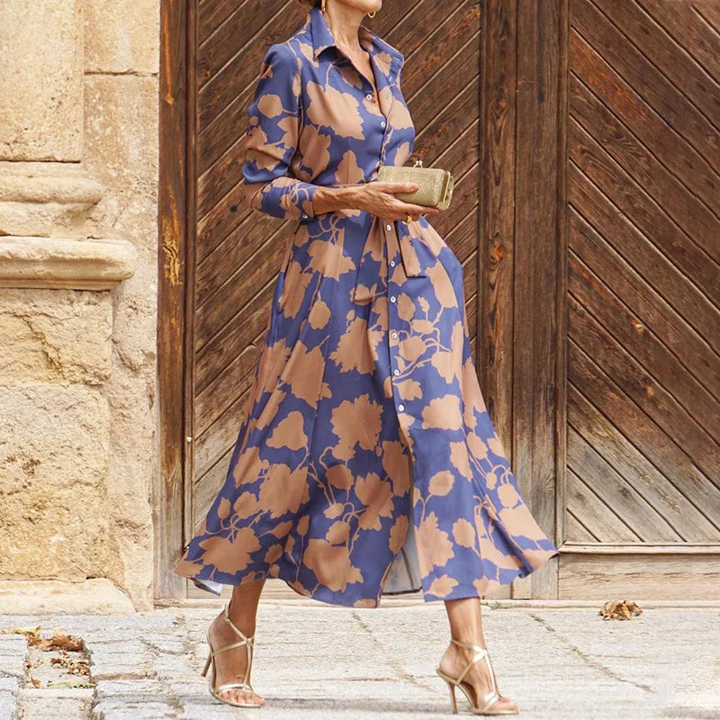 Verina | Maxi Dress with Floral Print and Collar