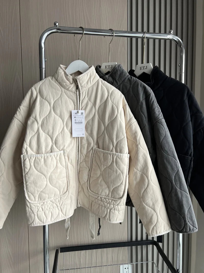 Pascale | Quilted Zip-Up Stand Collar Jacket