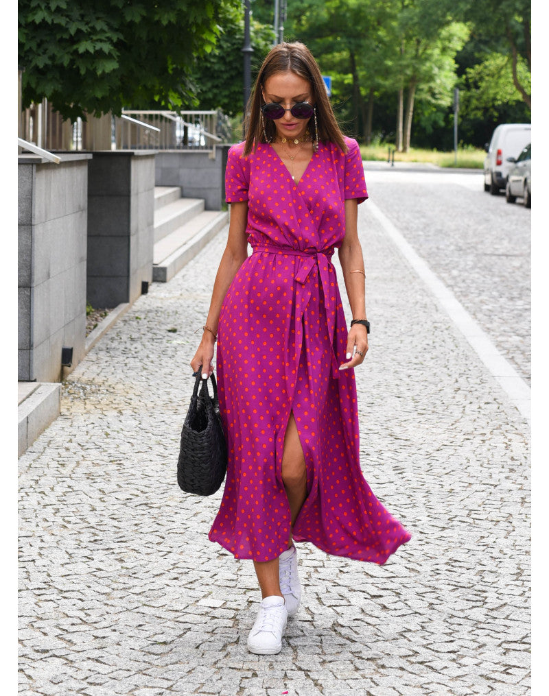 Theresita | Floral Print Short Sleeve Midi Dress