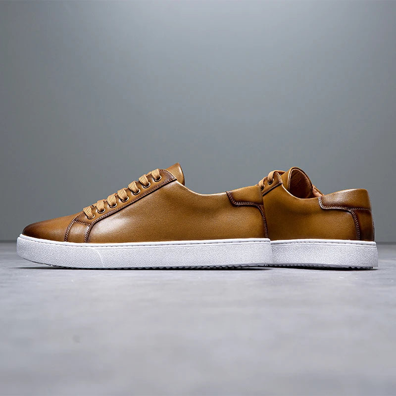 Leonell | Leather Lace-Up Low-Top Trainers