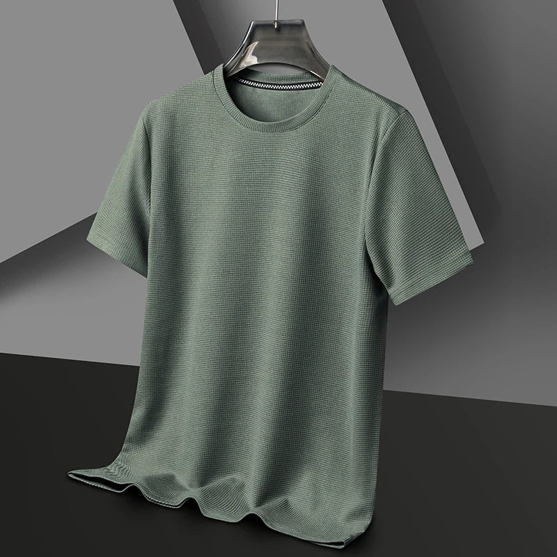 Michalis | Crew Neck Textured Short Sleeve T-Shirt