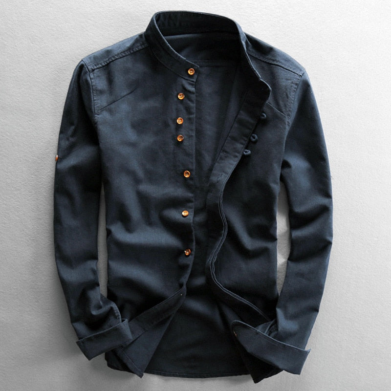 Hrvoje | Mandarin Collar Button Front Shirt