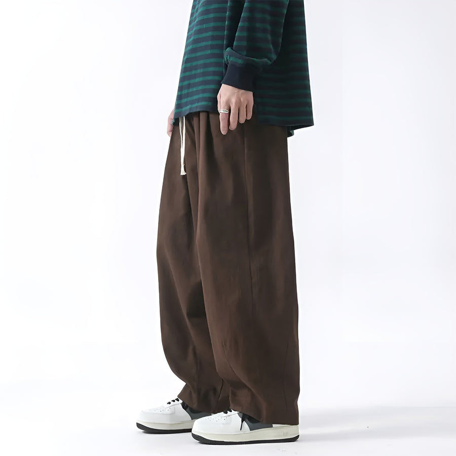 Paolino - Wide Leg Loose Fit Trousers