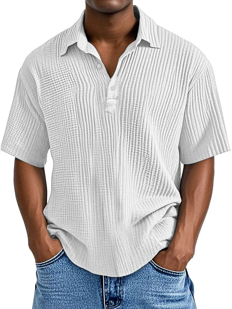Hauser | Textured Short Sleeve Polo Shirt