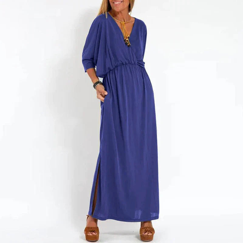 Vesna | V Neck Maxi Dress Elastic Waist