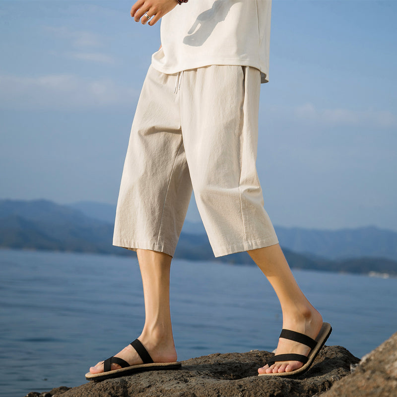 Nelson | Loose Fit Drawstring Cropped Trousers