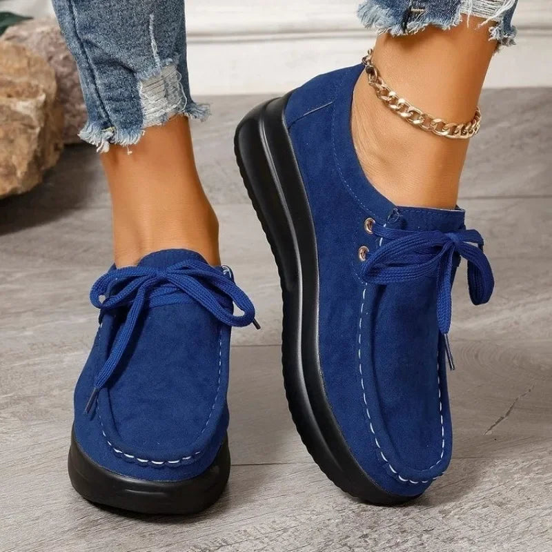 Tonja – Lace Up Suede Style Comfort Shoes