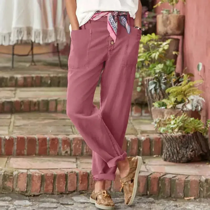 Inge | Button Front Cropped Tapered Trousers