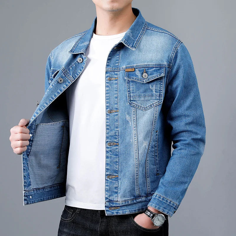 Emeterio | Denim Jacket Long-Sleeve Distressed Button-Up