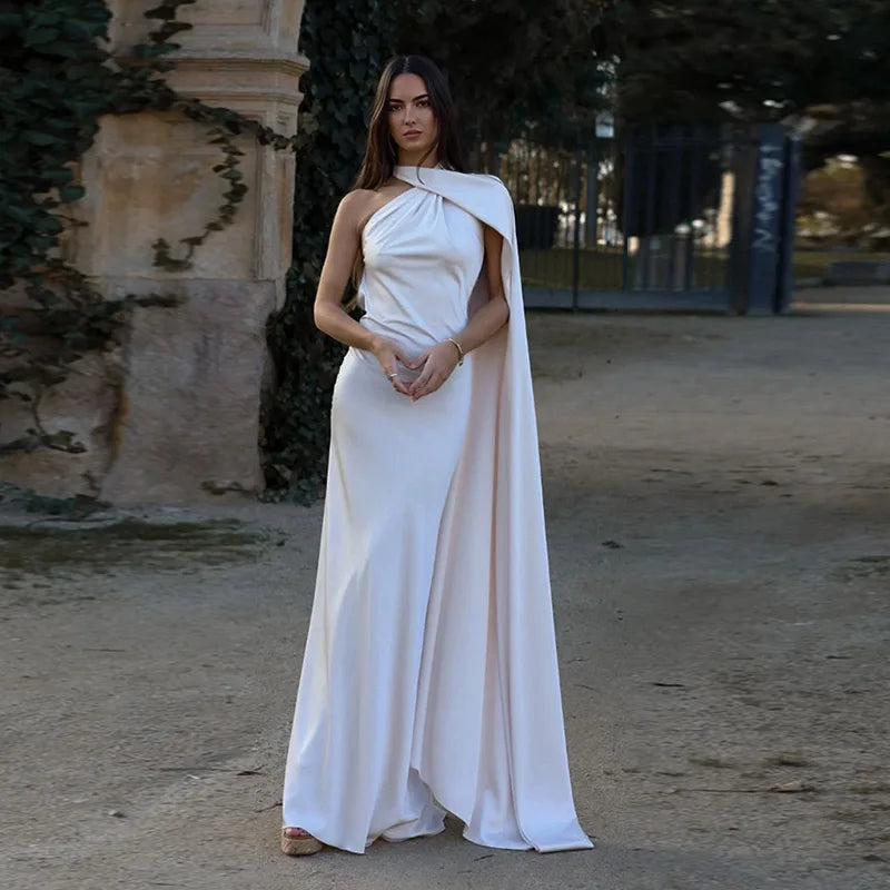 Lucila - Halter Neck Draped Maxi Dress