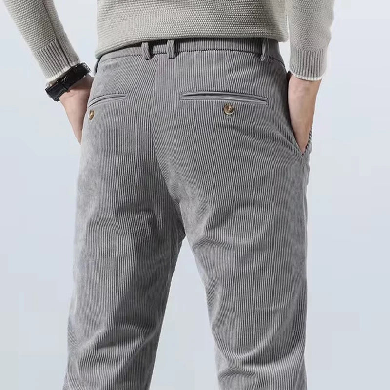 Damian | Slim Fit Trousers with Ribbed Texture