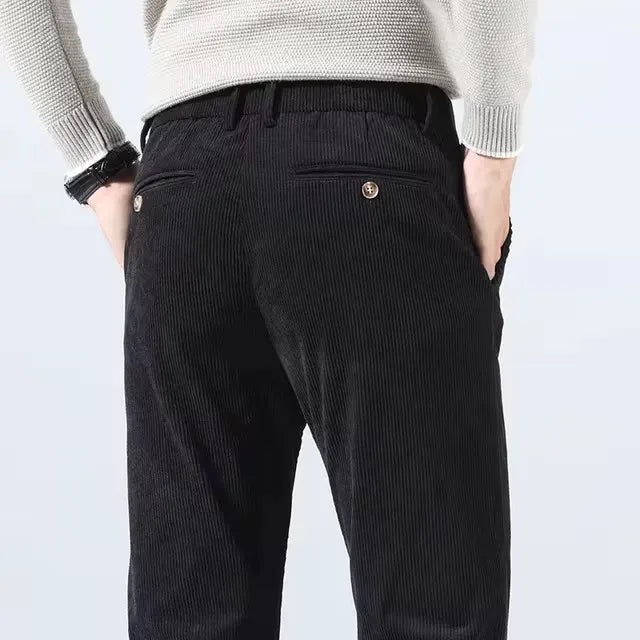 Damian | Slim Fit Trousers with Ribbed Texture