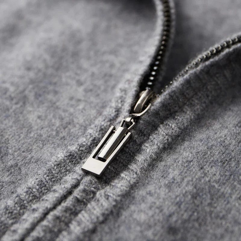 Corbin | Zip Front Stand Collar Knit Cardigan