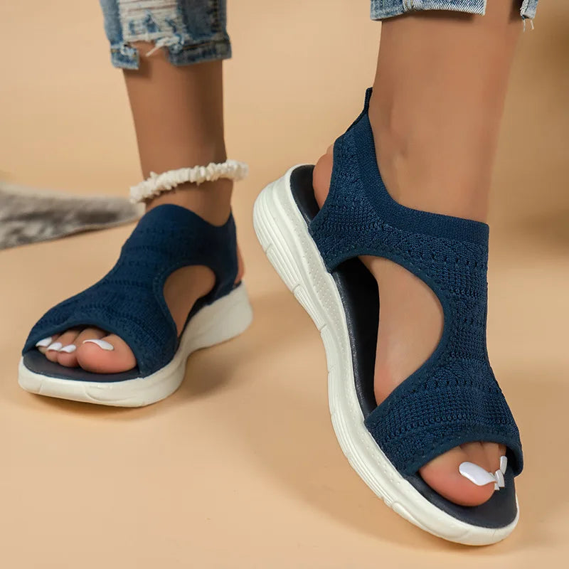 Vicenta | Open Toe Knitted Appearance Slip On Sandals