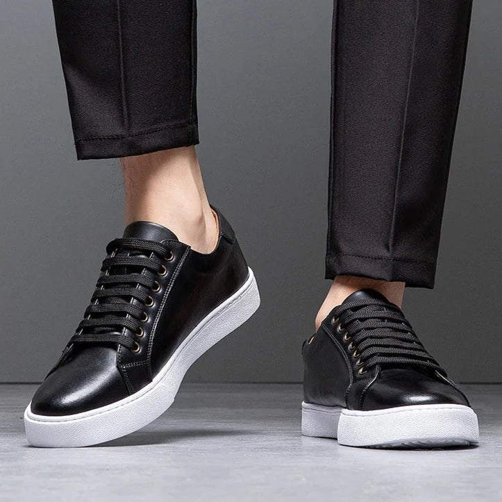 Leonell | Leather Lace-Up Low-Top Trainers