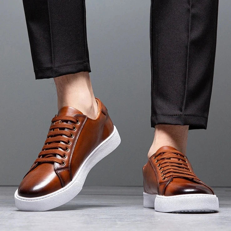 Leonell | Leather Lace-Up Low-Top Trainers