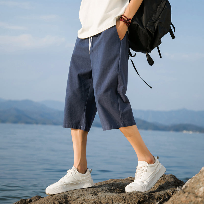Nelson | Loose Fit Drawstring Cropped Trousers