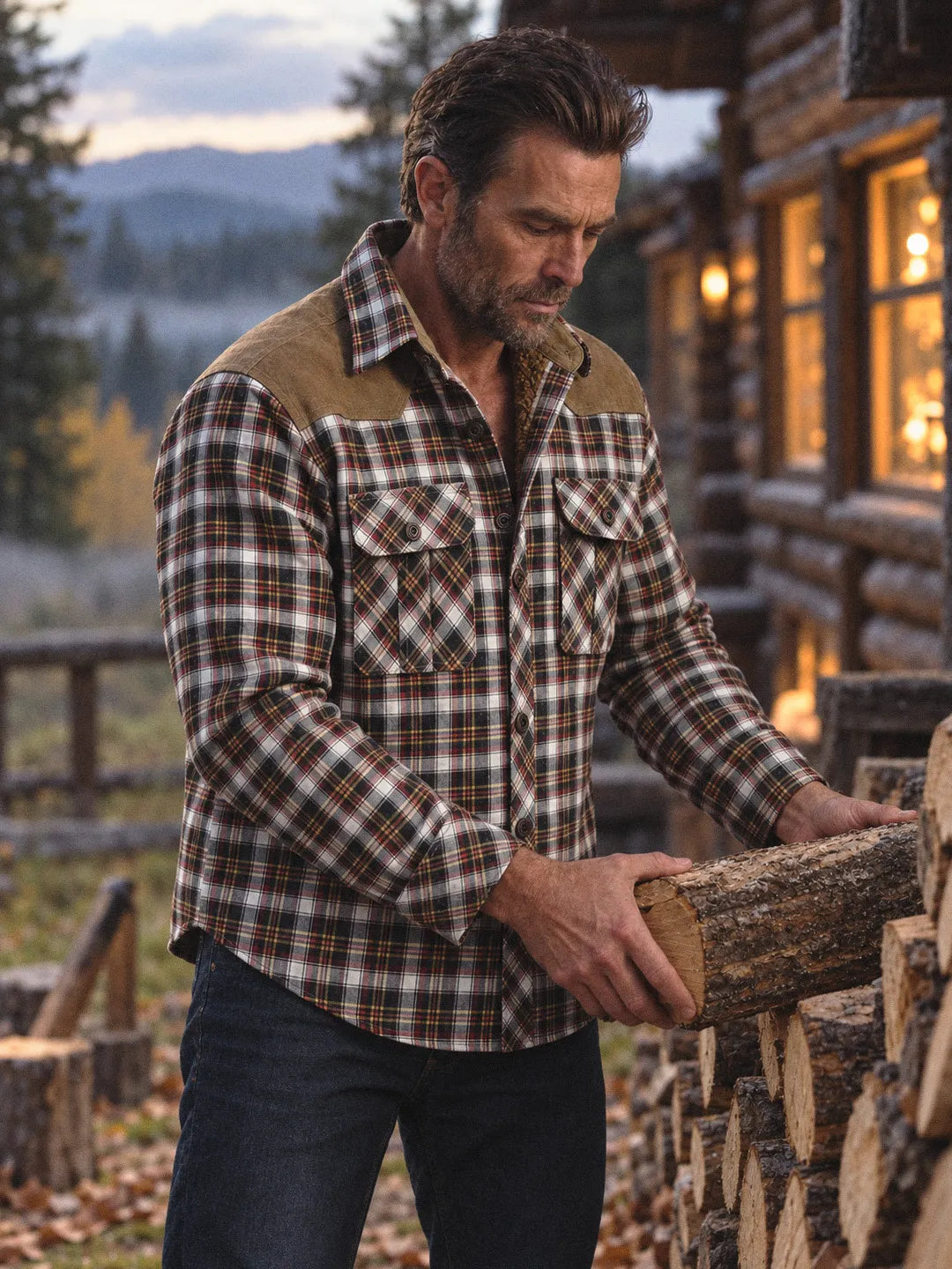 Joel | Plaid Overshirt with Contrast Yoke