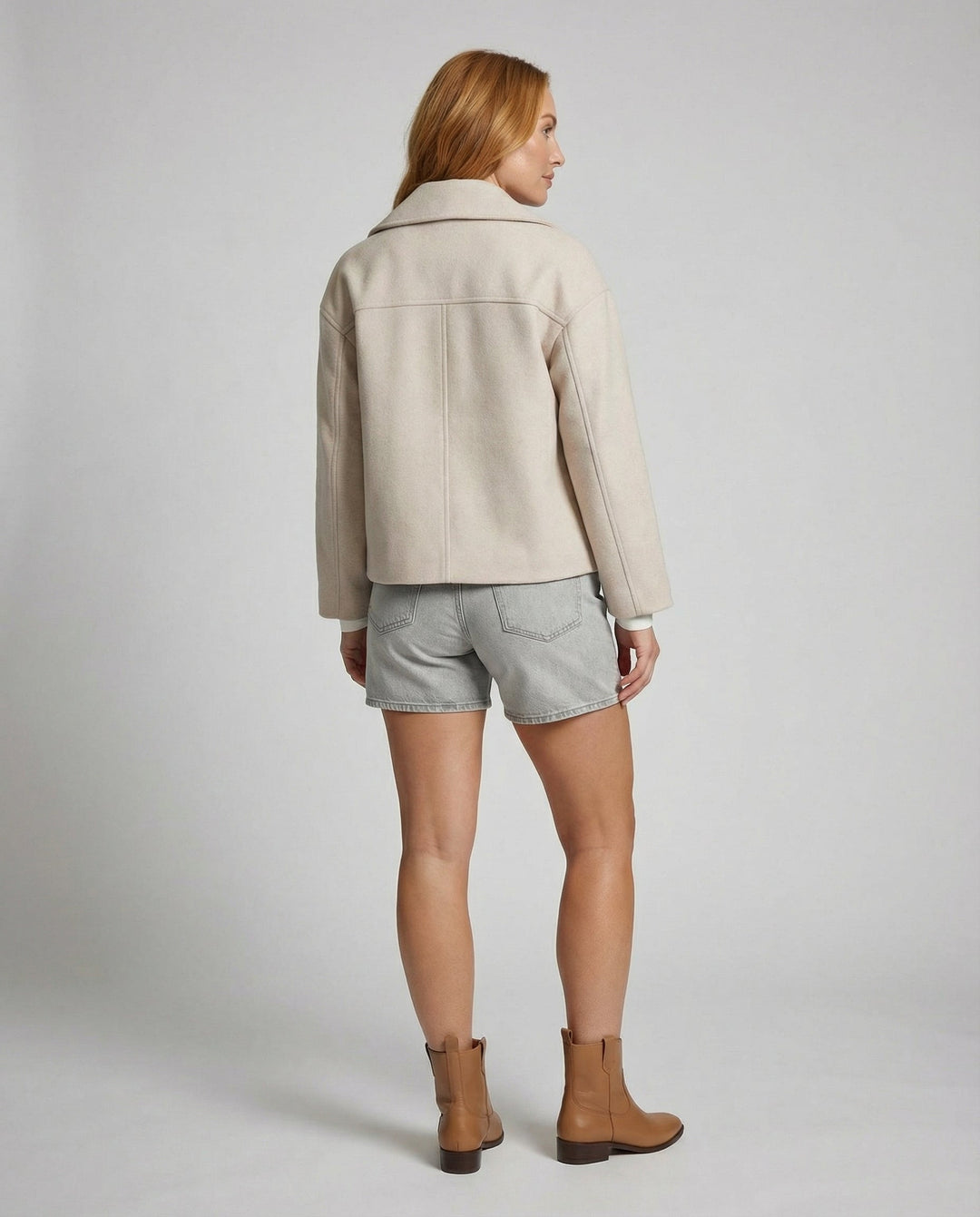 Lorraine | Double-Breasted Cropped Jacket with Lapels