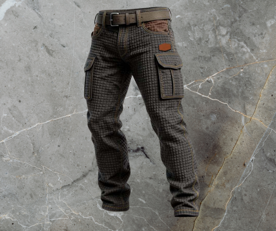 Crispin | Cargo Trousers with Grid Texture and Pockets